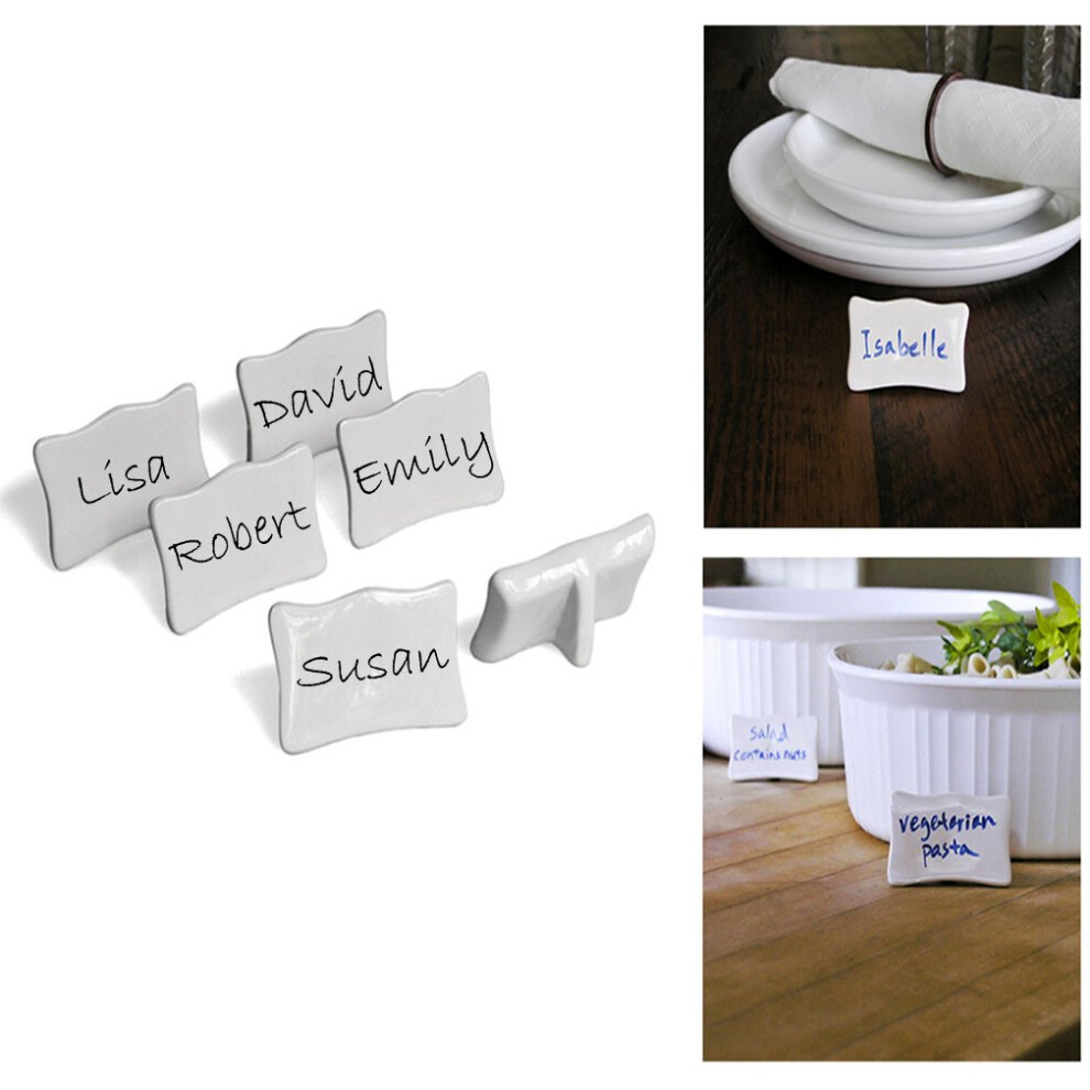 BW Brands Classic Porcelain Place Cards - Set Of 6