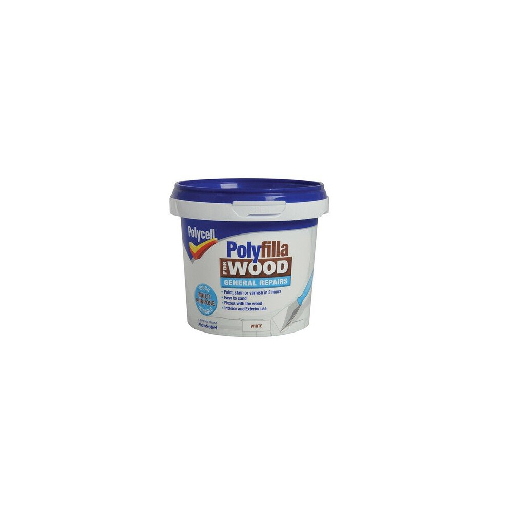 Polycell PLCWGRWH380 Polyfilla for Wood General Repairs White Tub 380g