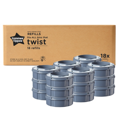 Tommee Tippee Twist and Click Enhanced Nappy Disposal Sangenic Tec Refills, Pack of 18, Open Box
