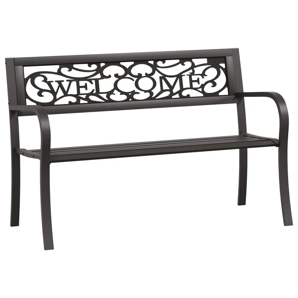 VidaXL Garden Bench 125 cm Steel Black