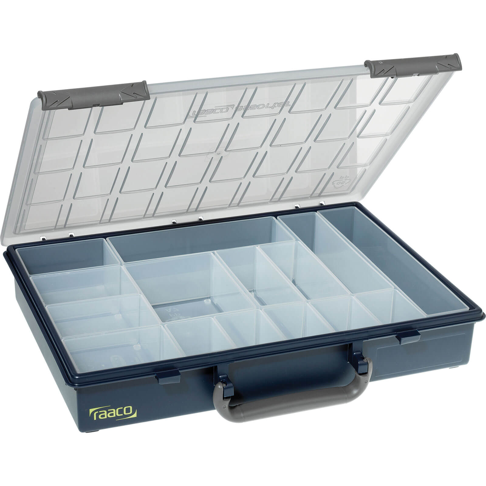 Raaco Caja de compartimentos de 15 compartimentos Azul de PP, 57mm x 338mm x 261mm, 136211
