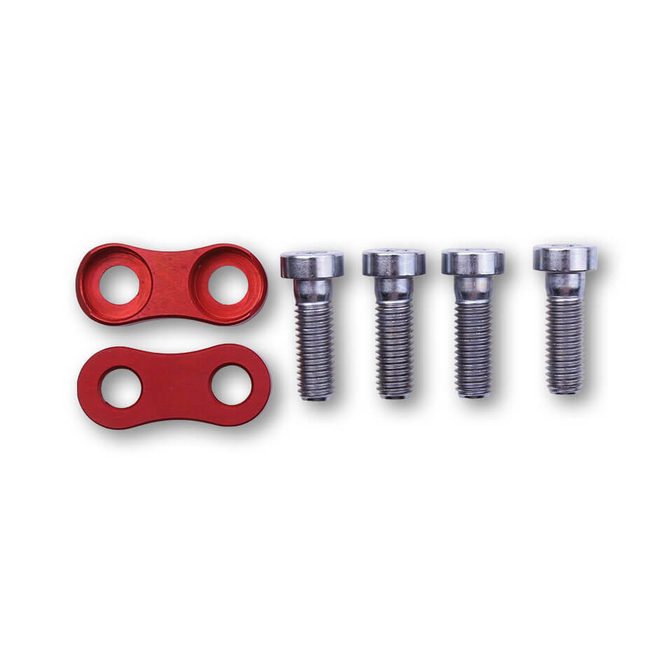 LSL Fixing pieces for 2Slide detent system red. Scope of delivery: 1 pair incl. screws., red