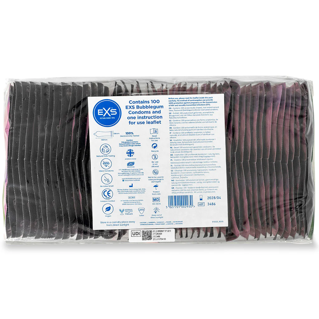 EXS Bubblegum Condoms - 100 Pack