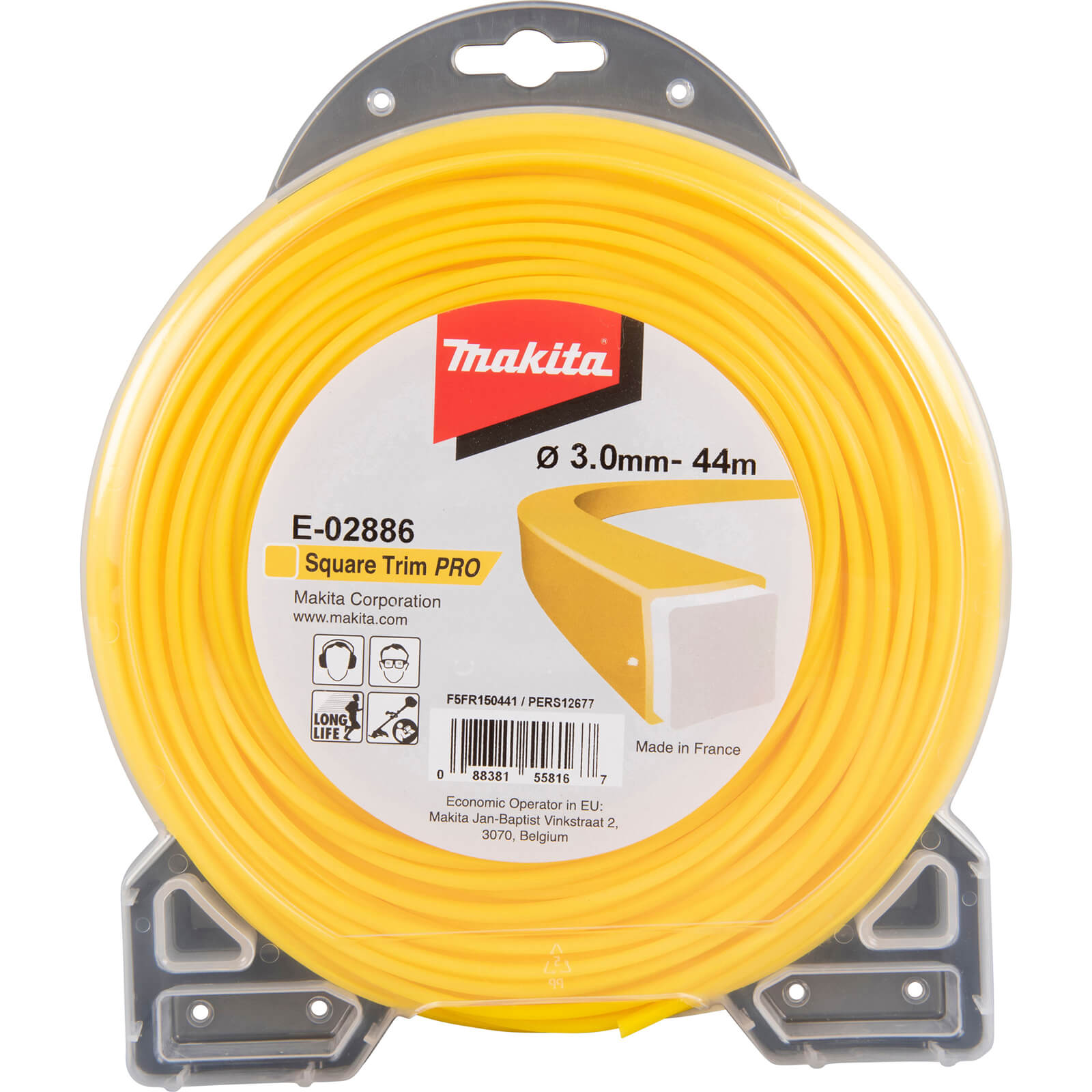 Makita Square Trim Pro Yellow Grass Trimmer Line 3mm 44m
