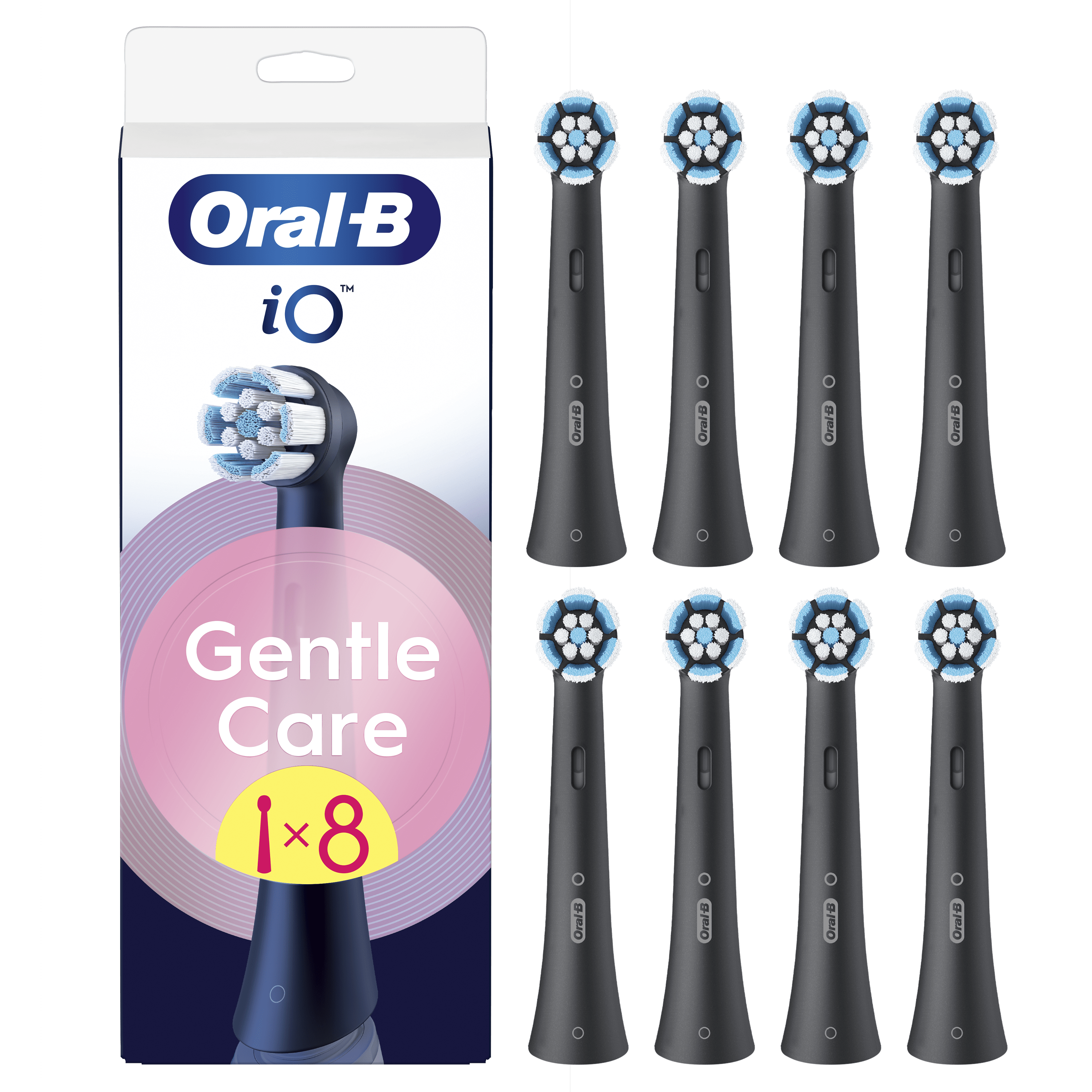 Oralb Oral-B iO Series Gentle Care Brush Heads Black 8 Pieces