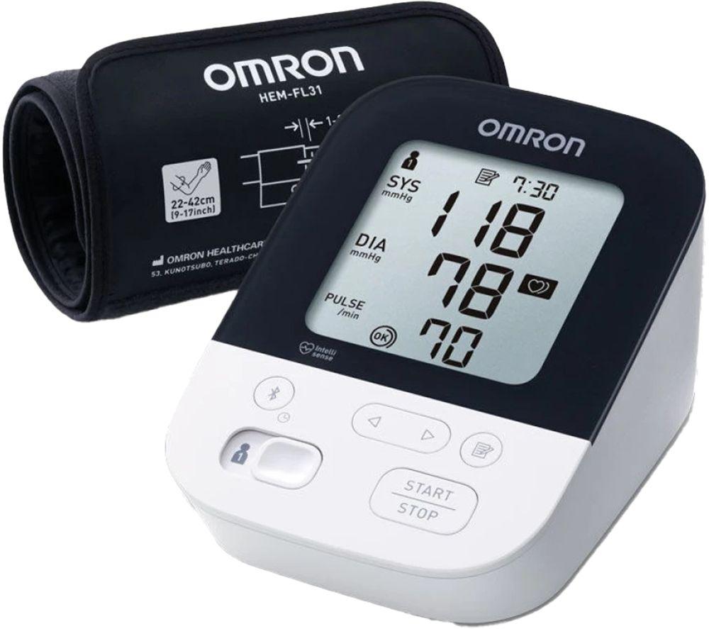 Omron M4 Intel®i HEM-7155T-EBK Smart Upper Arm Blood Pressure Monitor, White,Black