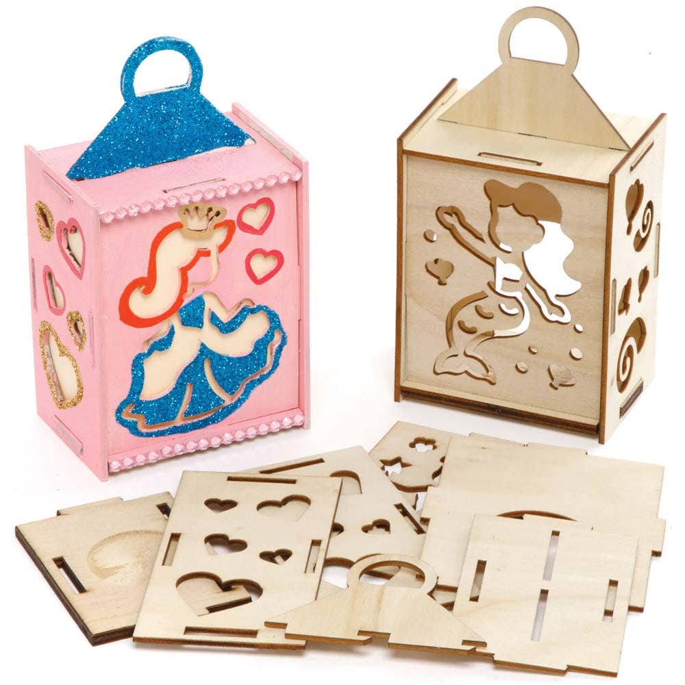 Baker Ross Fairy Tale Wooden Lanterns Kits (Pack of 4)