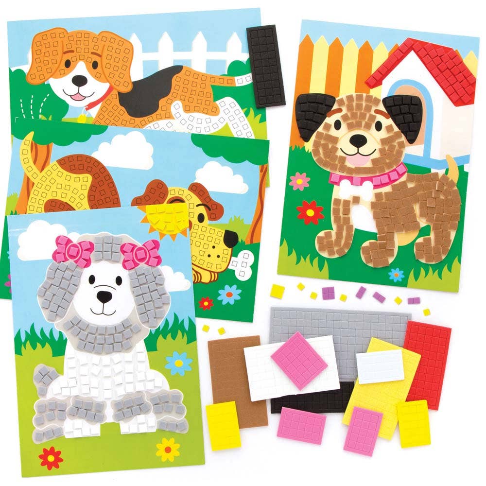Baker Ross Dog Mosaic Picture Kits (Pack of 4)