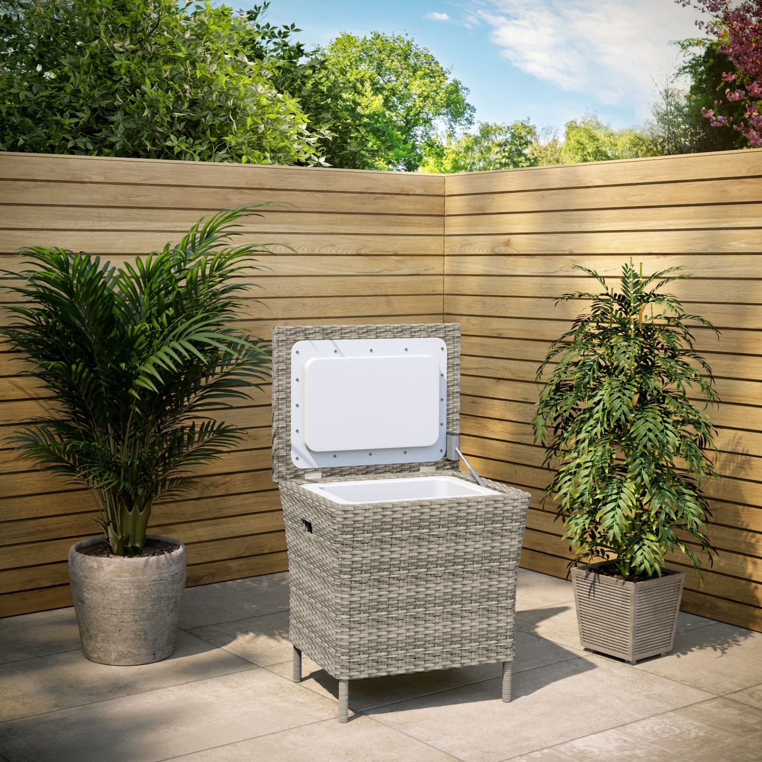 Aspen Grey 31 Litre Rattan Single Cooler Box - Aspen