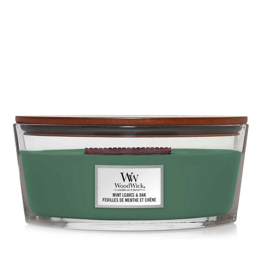 Woodwick Ellipse Candles Mint Leaves & Oak 453.6g / 16 oz.