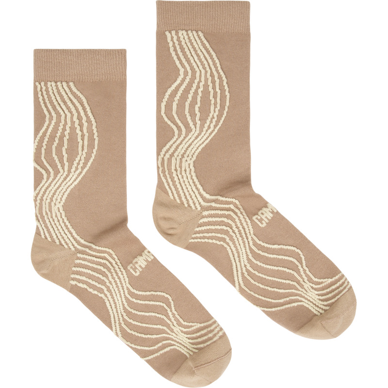 Camper Socks - Unisex Socks - Beige, Size M, Cotton Fabric