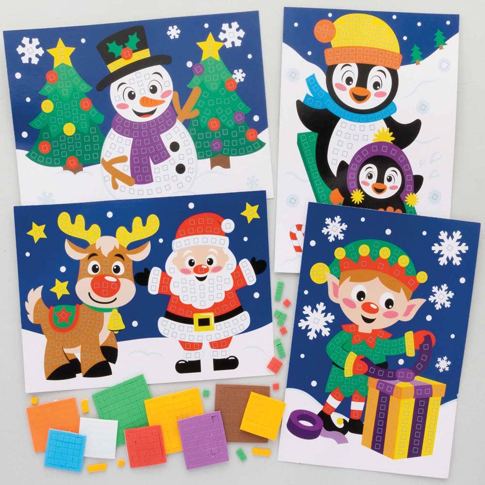 Baker Ross Christmas Mosaic Picture Kits (Pack of 4)