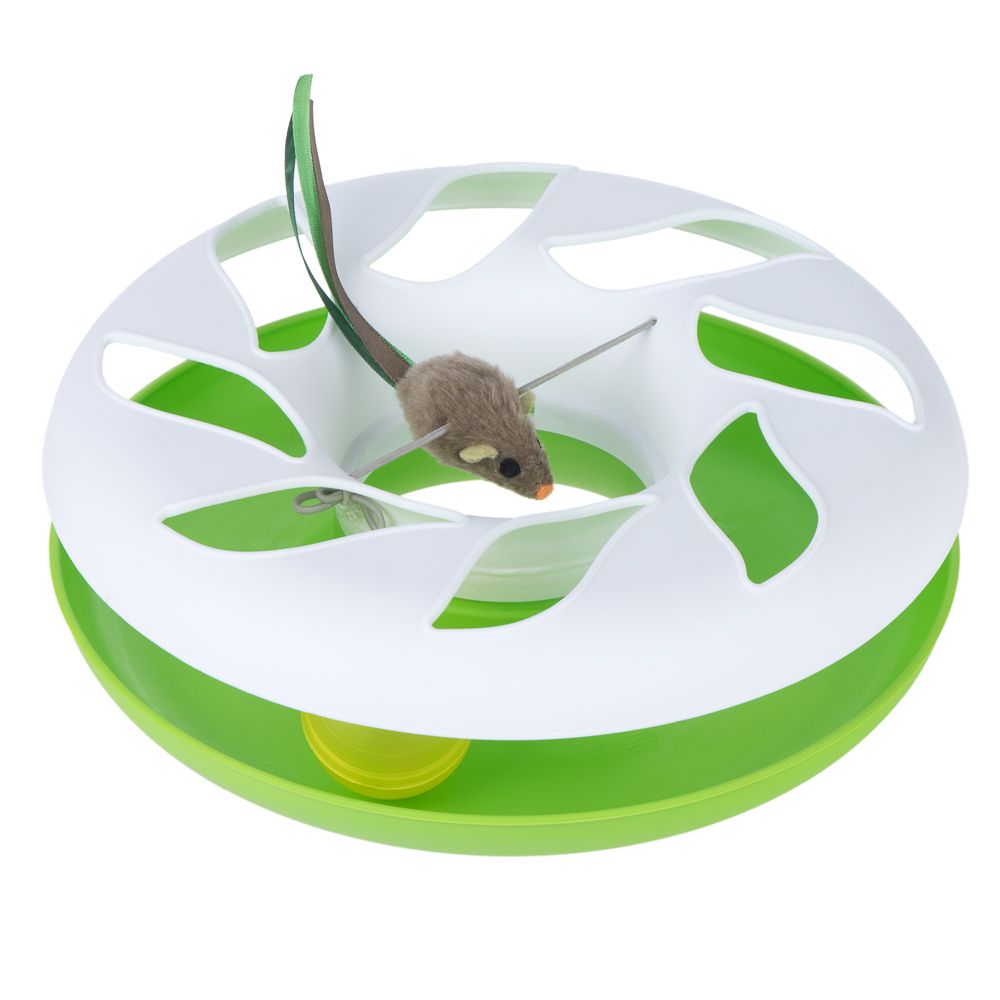 Zooplus Exclusive Roundabout Cat Toy - 1 Toy (White/Green)