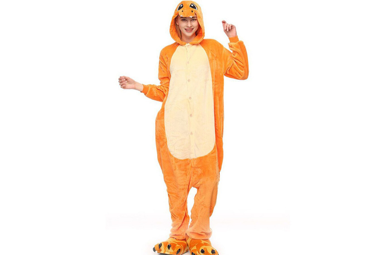 Flannel Cute Cartoon One-Piece Pyjamas Loungewear - 5 Designs - Black | Wowcher