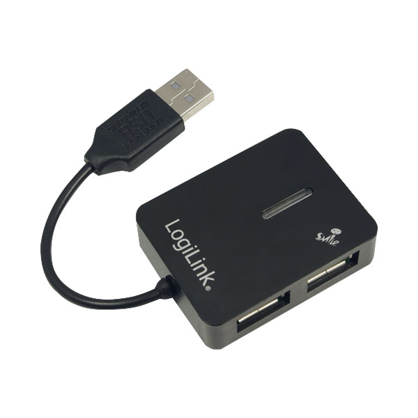 LOGILINK USB 2.0 4-Port Hub interface hub 480 Mbit/s Black