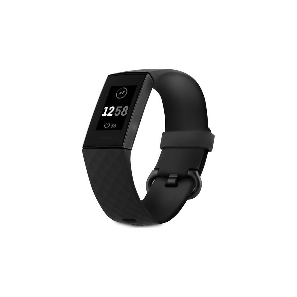Fitbit Charge 3 Activity Tracker - Black & White | Size Medium | Grade B