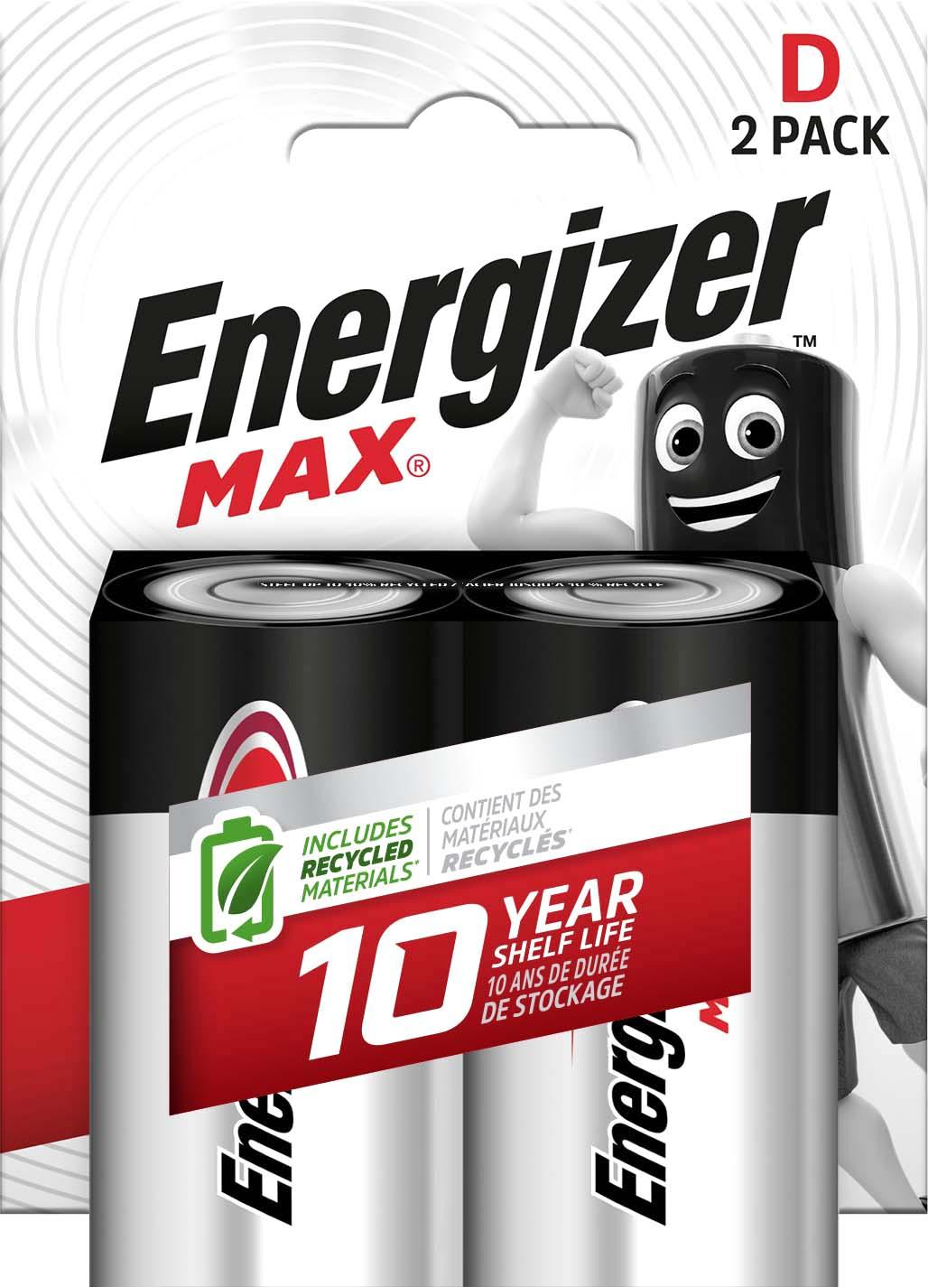 Energizer  Max Alkali D Batterien, 1.5v, 20ah