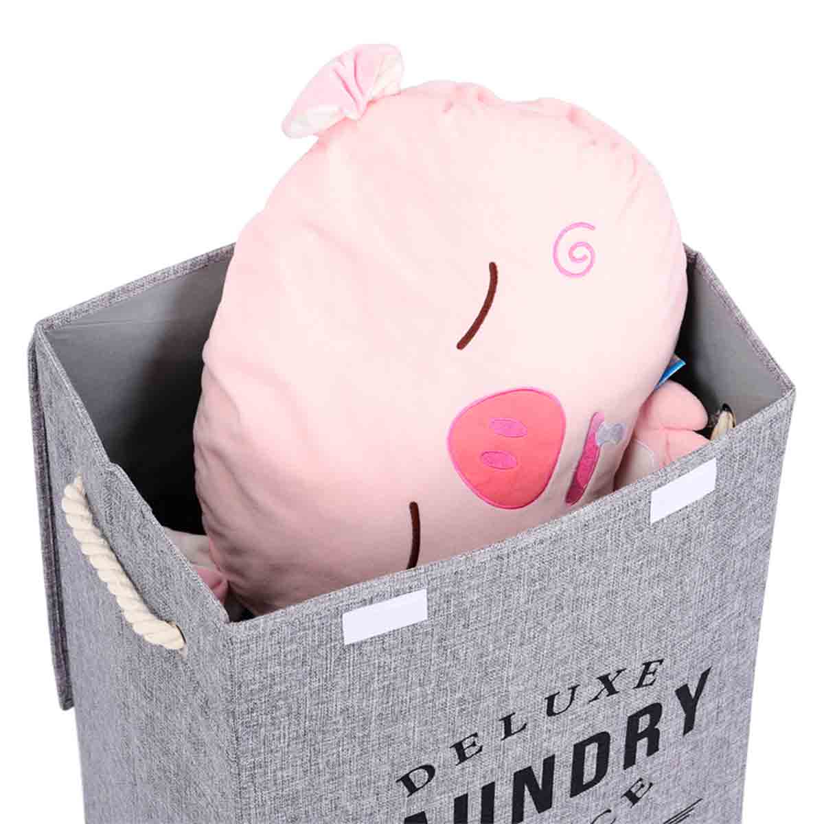  Foldable Home Laundry Baskets Laundry Hamper With Lid And Rope Handles