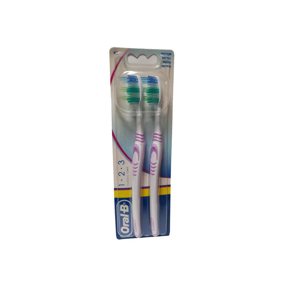 Oral B Oral-B 1-2-3 Classic Care Medium Manual Toothbrushes, 2 Toothbrushes