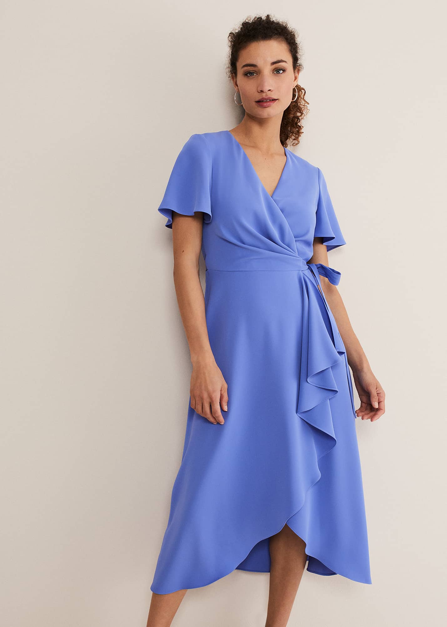 Phase Eight Julissa Foxglove Wrap Dress - 12, FOXGLOVE BLUE