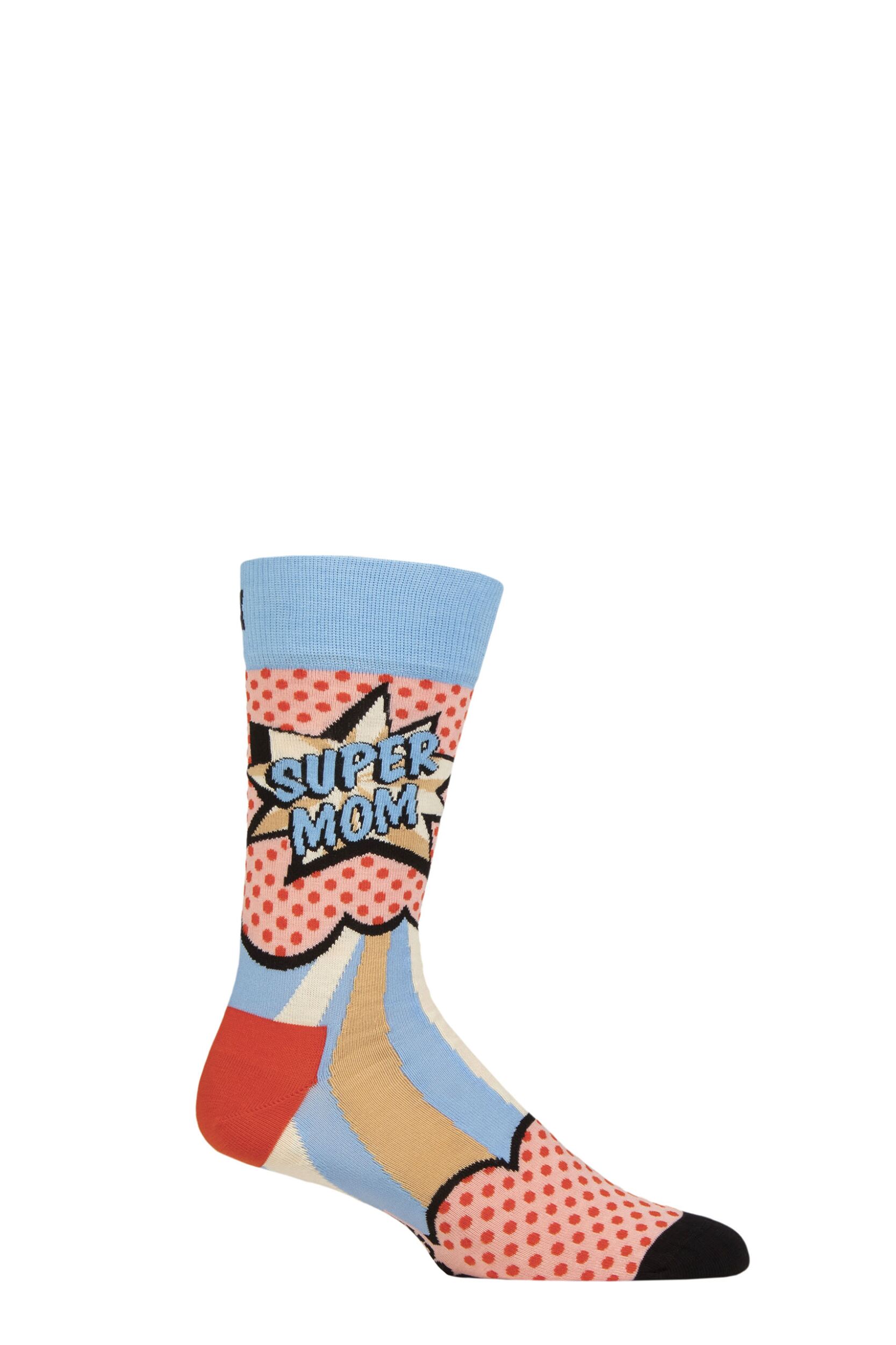 Happy Socks Light Pink Super Mom Crew Socks