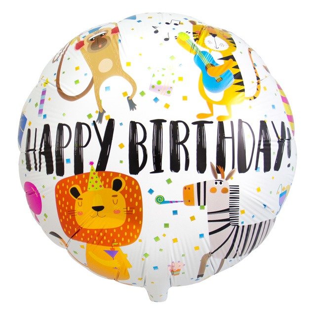 Greetz Aluminum balloon happy birthday animals 45cm