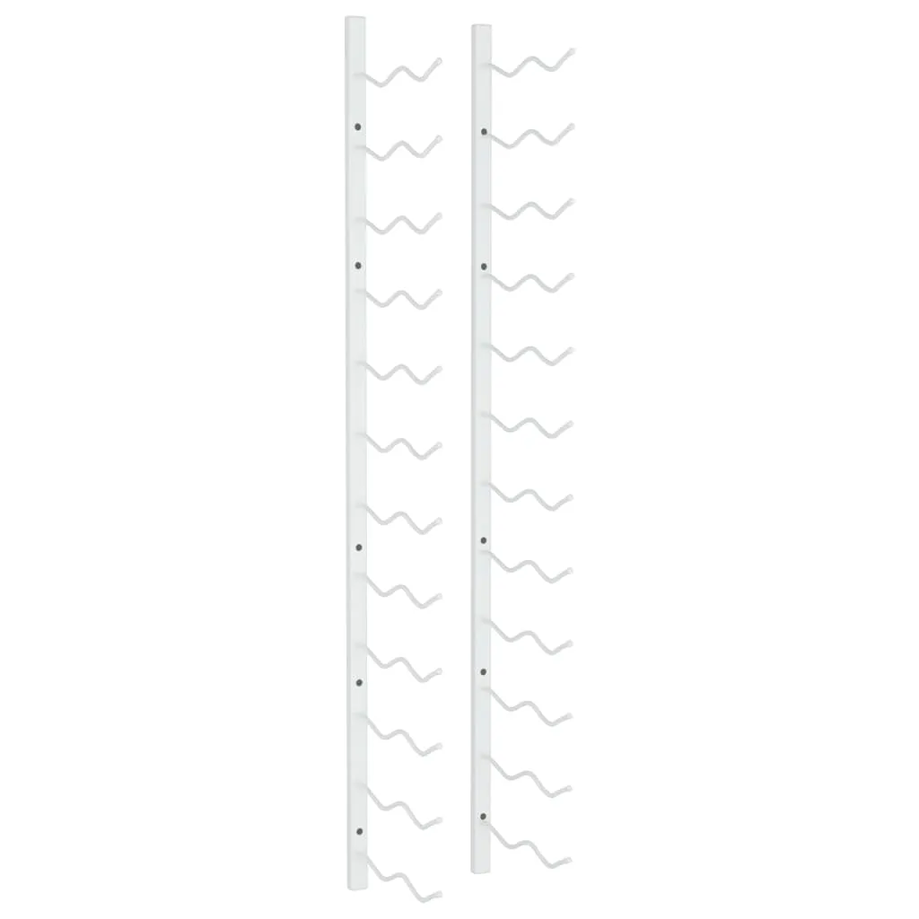 VidaXL Wall Mounted Wine Rack for 24 Bottles White Iron