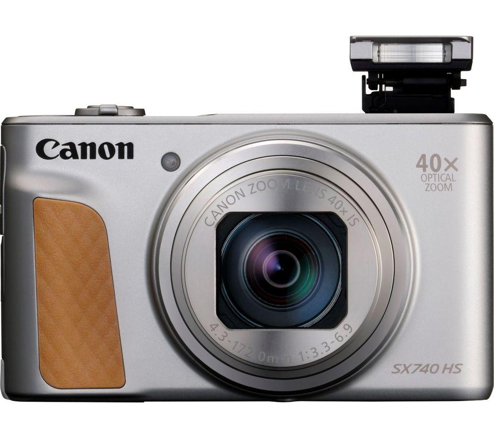 Canon PowerShot SX740 HS Digital Camera, 4K Ultra HD, 20.3MP, 40x Optical Zoom, Wi-Fi, Bluetooth, 3 Tiltable Screen