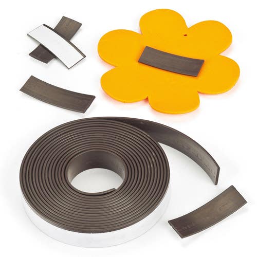 Baker Ross Magnetic Tape - 2.5m long self-adhesive magnetic strip - 12mm wide. Flexible and easy to cut with scissors.