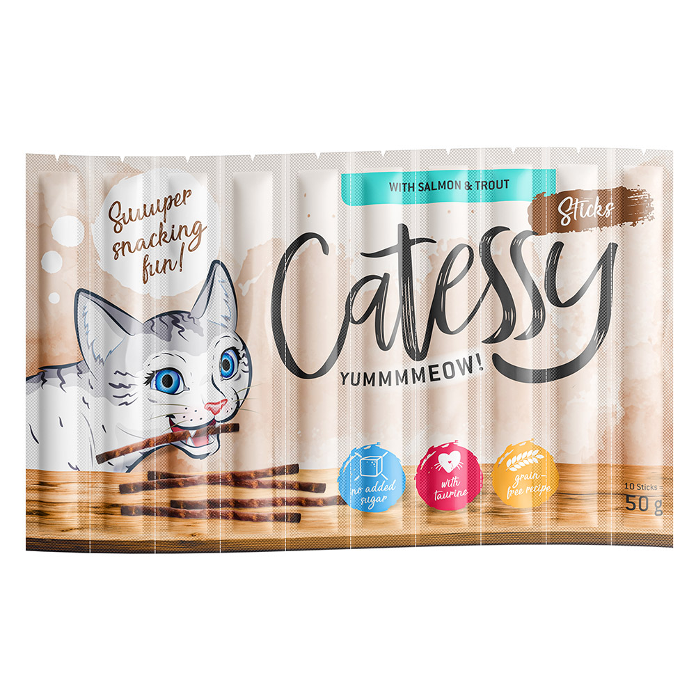 Catessy Sticks Saver Pack 50 x 5g - with Salmon & Trout