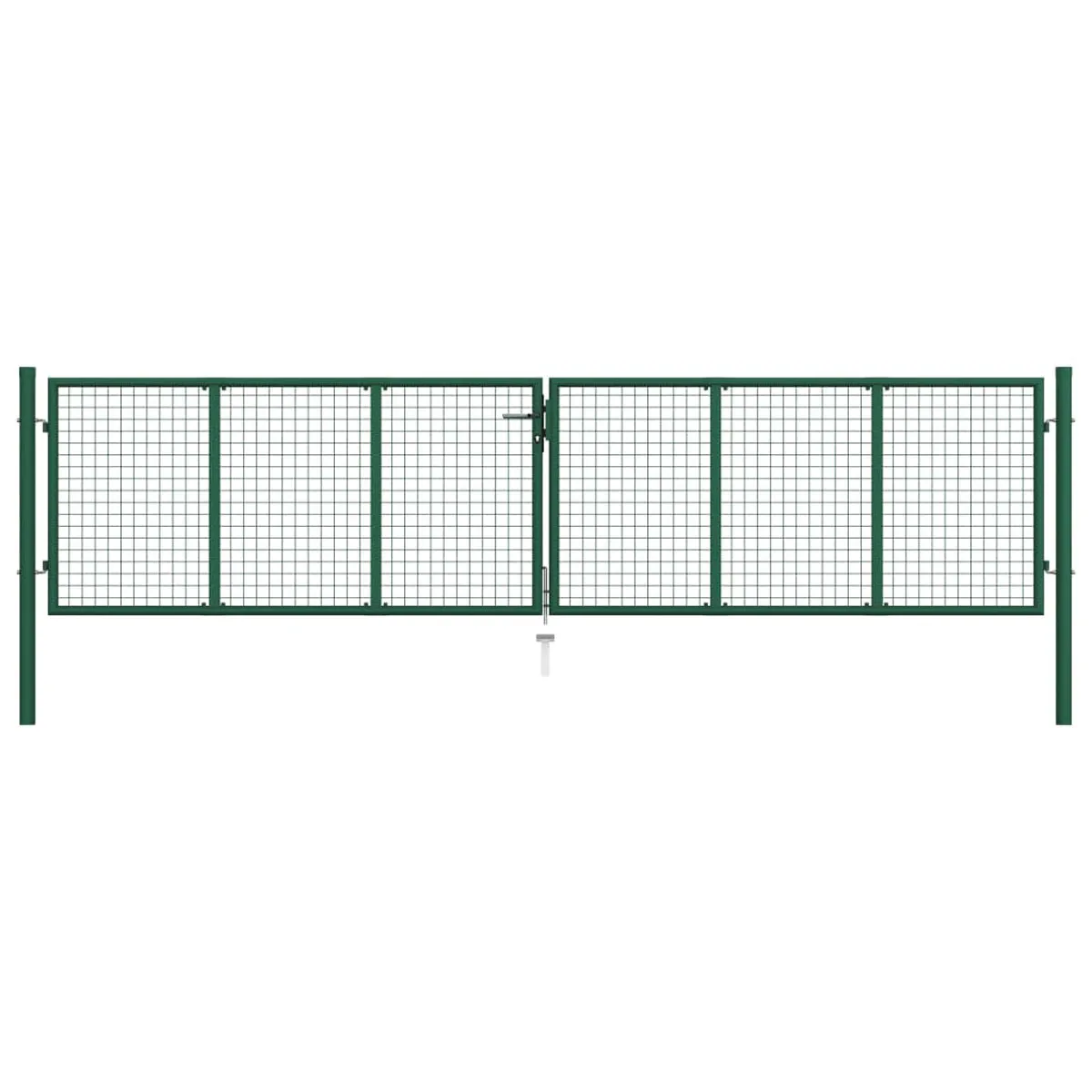 VidaXL Mesh Garden Gate Steel 400x75 cm Green