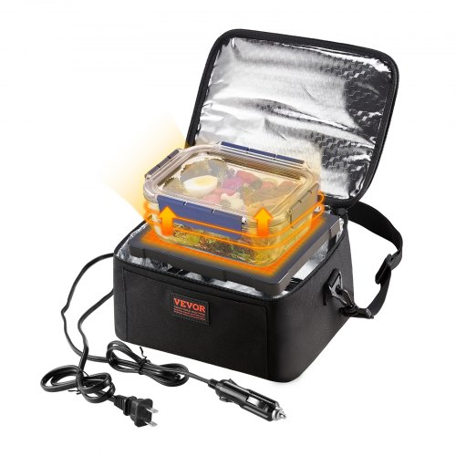  3-in-1 Portable Oven, 12V/24V/110V Portable Food Warmer, 80W (Max 100W) Portable Mini Personal Microwave, 2QT Electric Heated Lunch Box for Car,