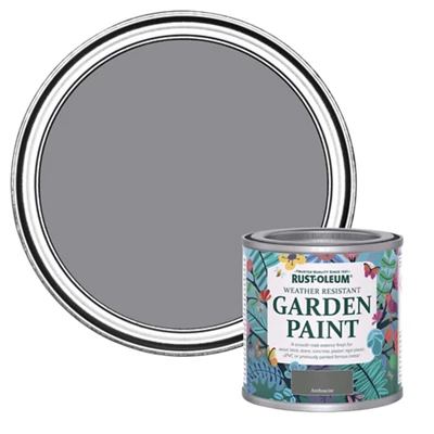 Rust-Oleum Garden Paint Anthracite Matt Multi-Surface Garden Paint, 125Ml Tin