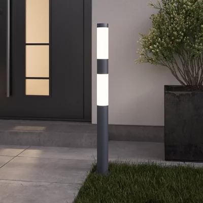GoodHome Callisto Dark Grey Mains-Powered 1 Lamp Integrated Led Outdoor Post Light (H)1000mm