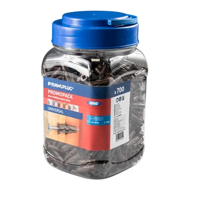 Rawl UNO Universal Wall Plugs, Brown 7mm