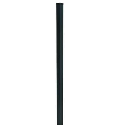 Klikstrom GoodHome Neva Dark Grey Slotted Square Metal Fence Post (H)1.39M (W)70mm