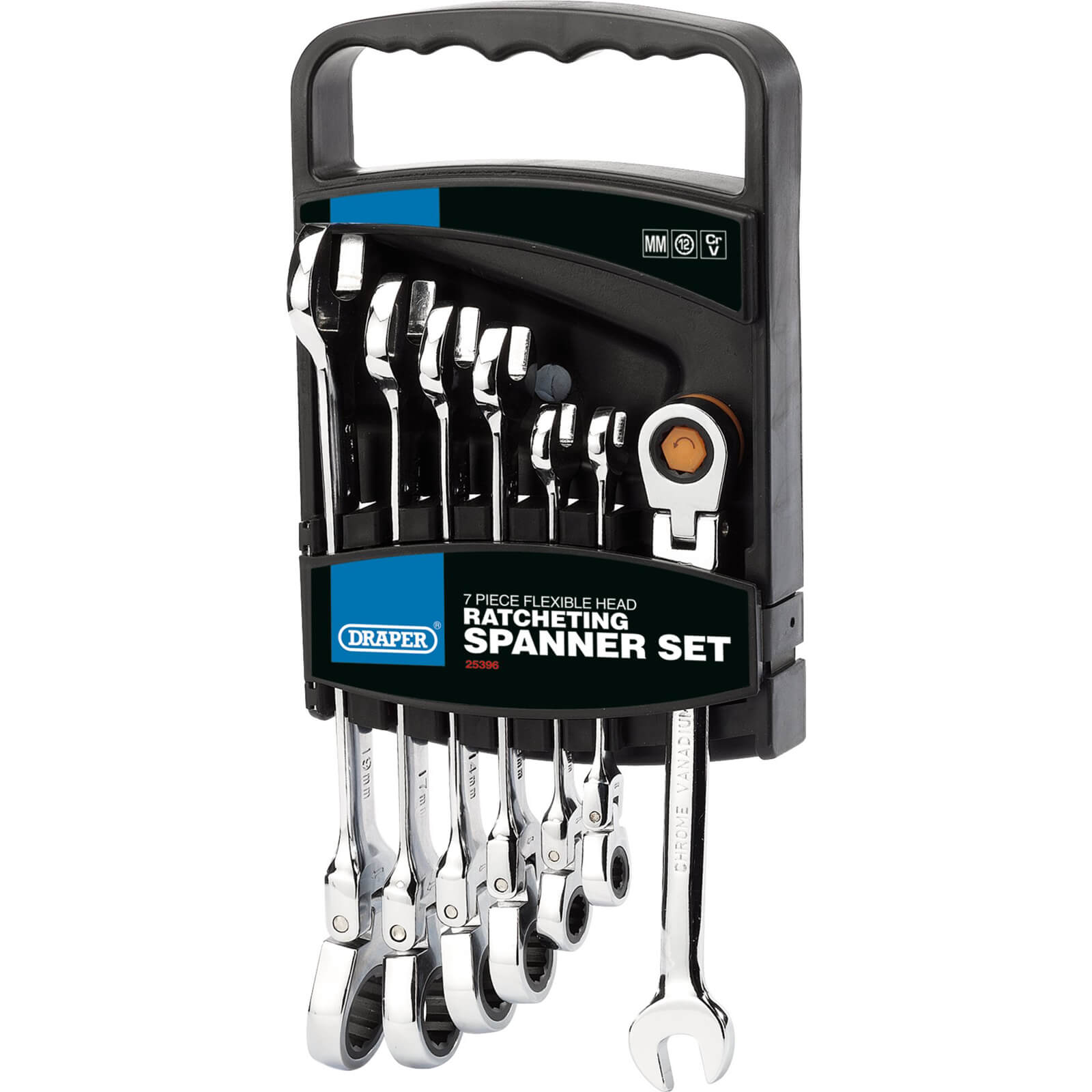 DRAPER 7 Articulated Ratchet Combination Wrenches Set