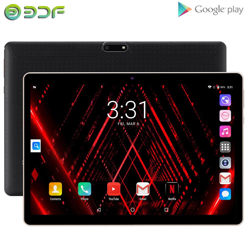 BDF New 10 Inch Tablet Pc Octa Core 3g Phone Call 4gb/64gb Google Play Dual Sim Phone Call Bluetooth Wifi Tablets 10.1 Android 11 Tablet Case Gold