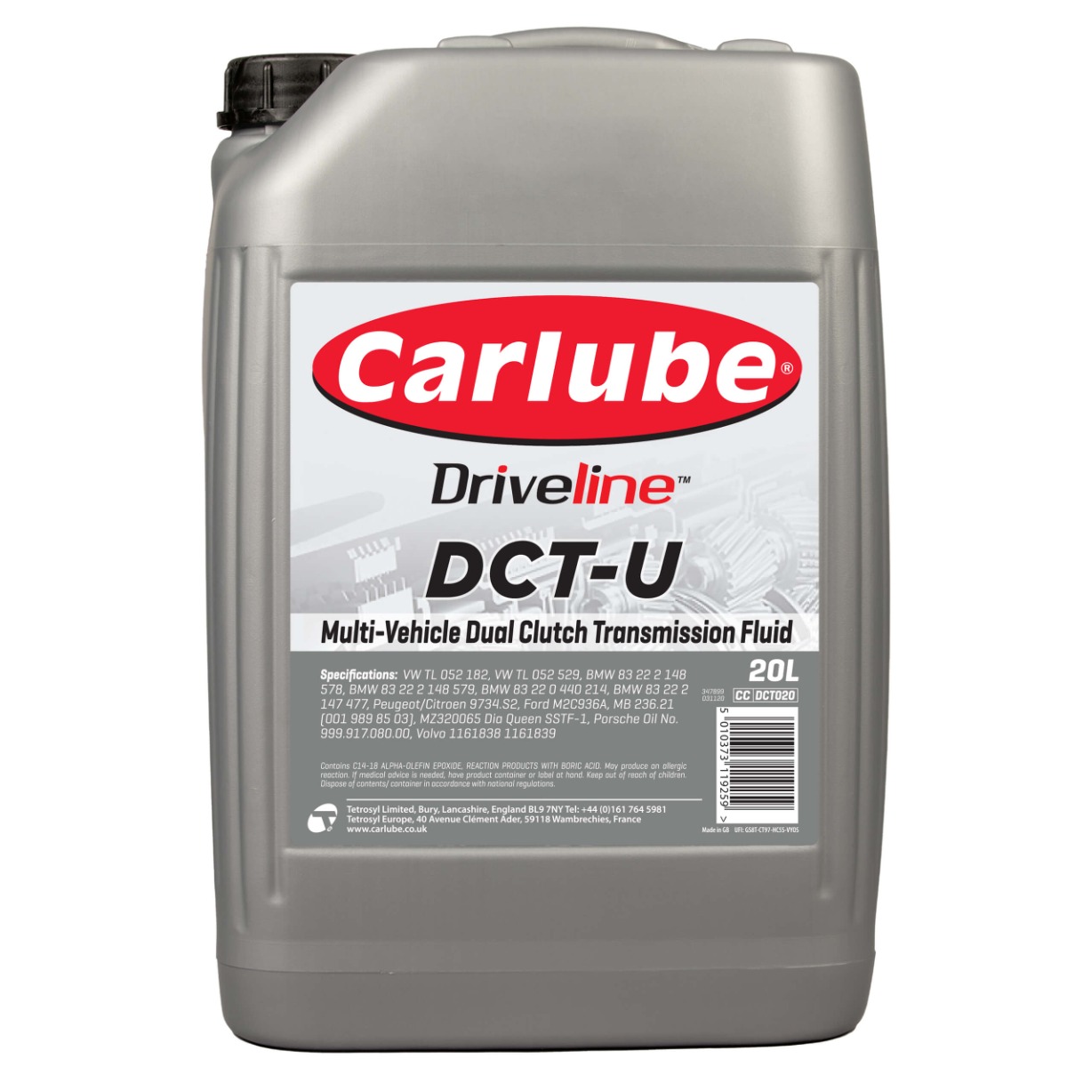 Carlube Driveline DCT-U Multi-Vehicle Dual Clutch Transmission Fluid 20L