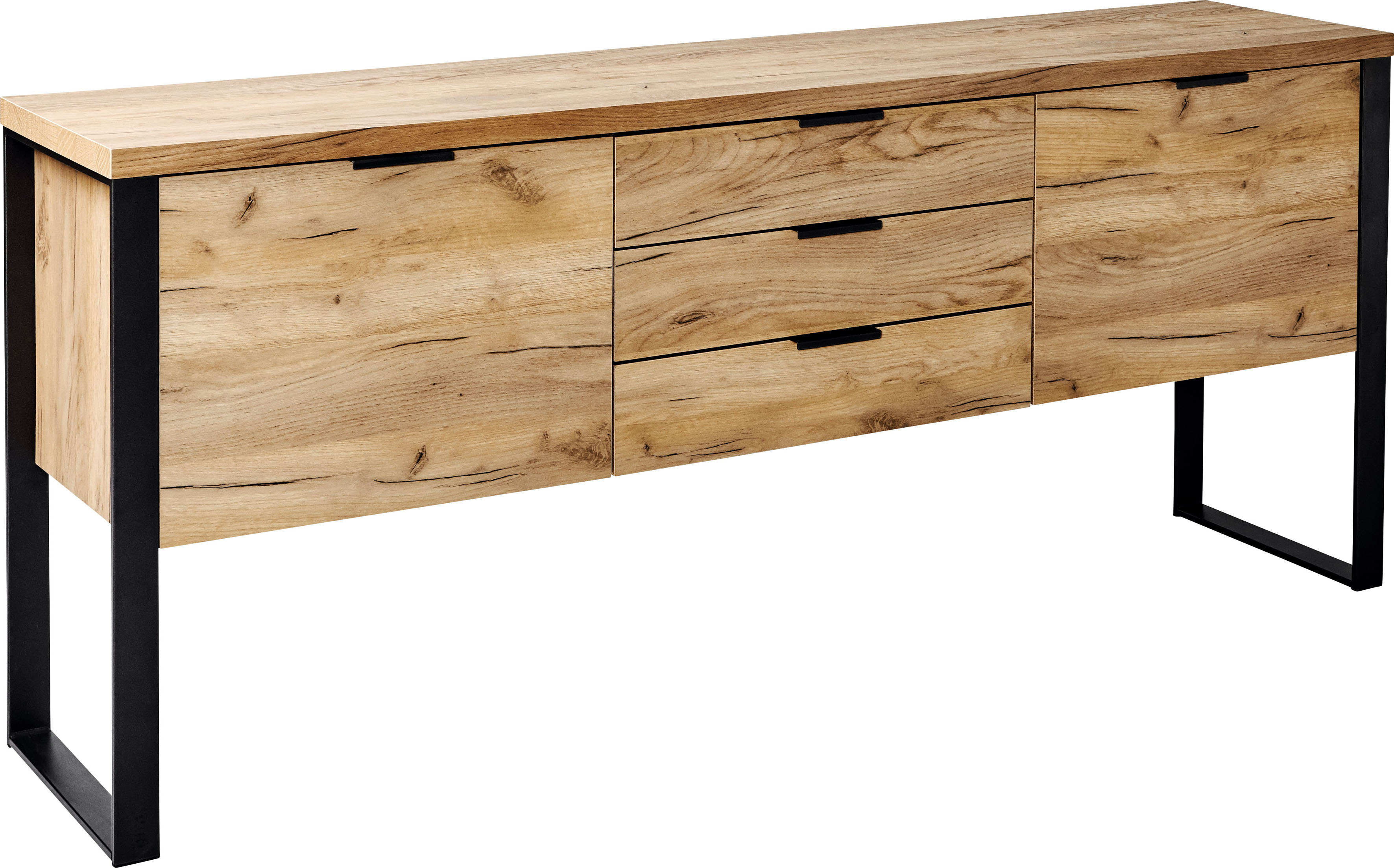 Jahnke Loop 180 Cm Wide 3 Drawer Sideboard brown