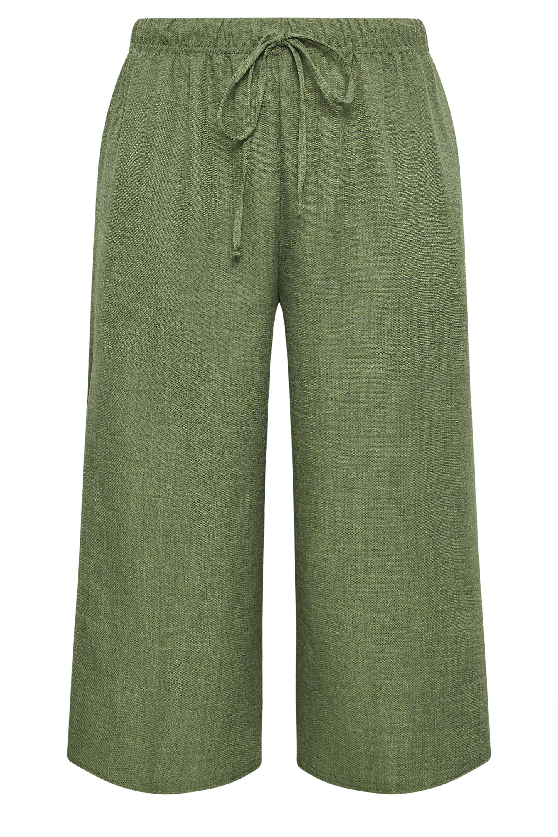 Linen Look Cropped Trousers