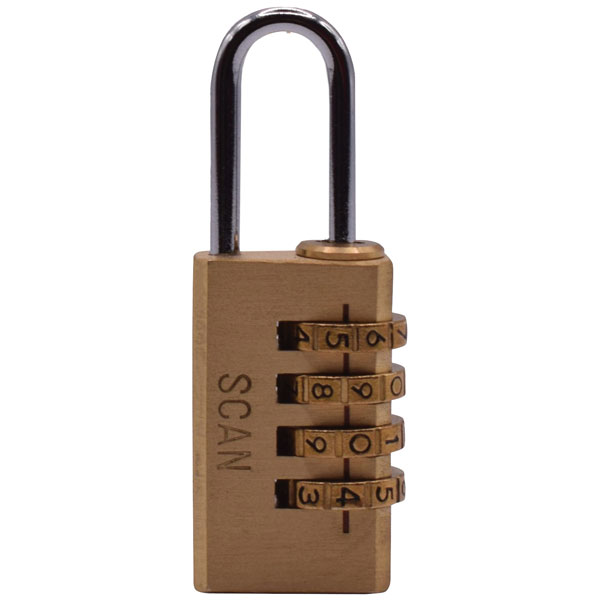Scan Brass Combination Padlock 28mm Scaplb28com