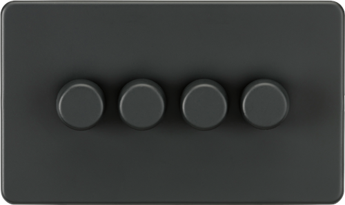 Knightsbridge 4G 2-way 10-200W (5-150W LED) Intelligent Screwless Dimmer - Anthracite