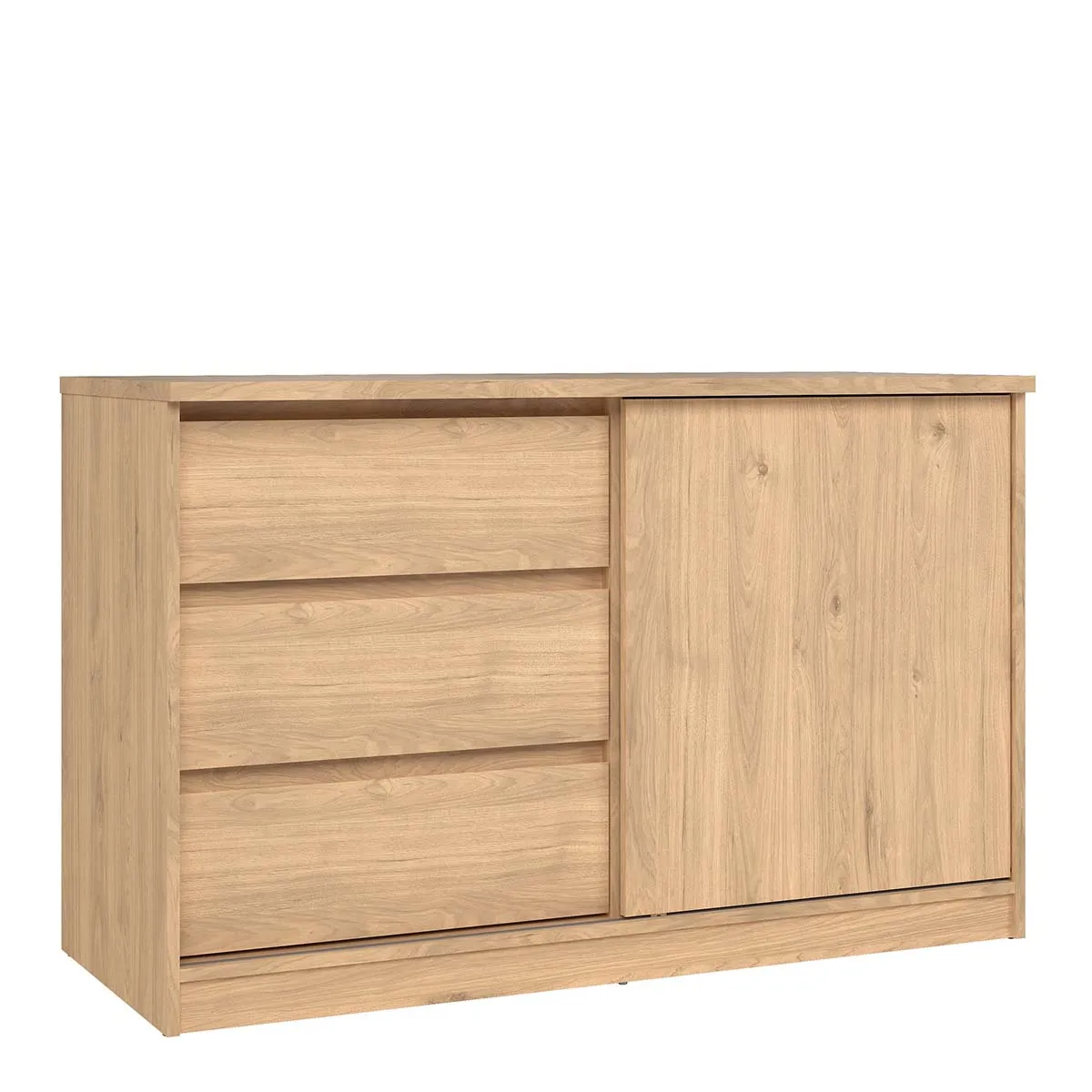 Home Affaire Naia Storage Unit with 1 Sliding Door and 3 Drawers in Jackson Hickory Oak, none