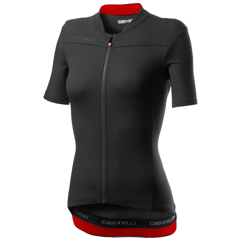 Castelli Anima 3 Women's Short Sleeve Cycling Jersey - SS21 - Light Black / Red / Medium