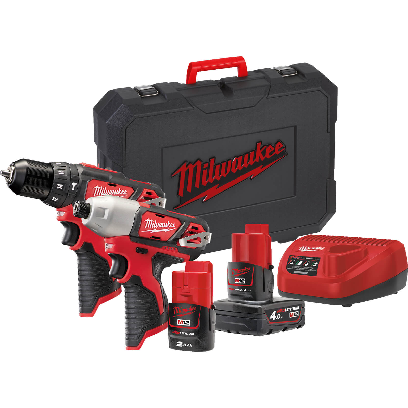Milwaukee M12 Brushless Twin Pack 1 x 4.0Ah & 1 x 2.0Ah 12V | 4933446607