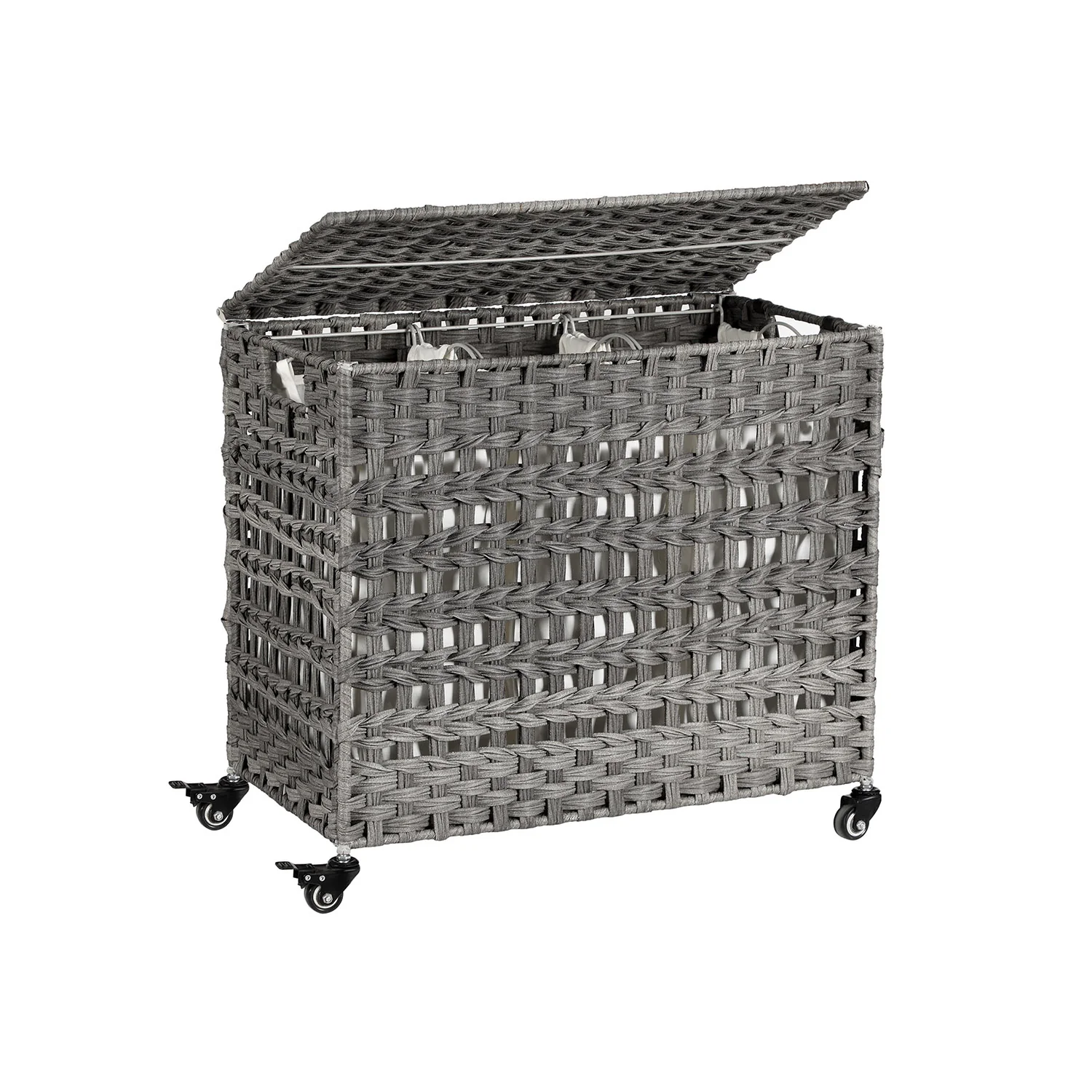 SONGMICS Handwoven Laundry Basket with Lid