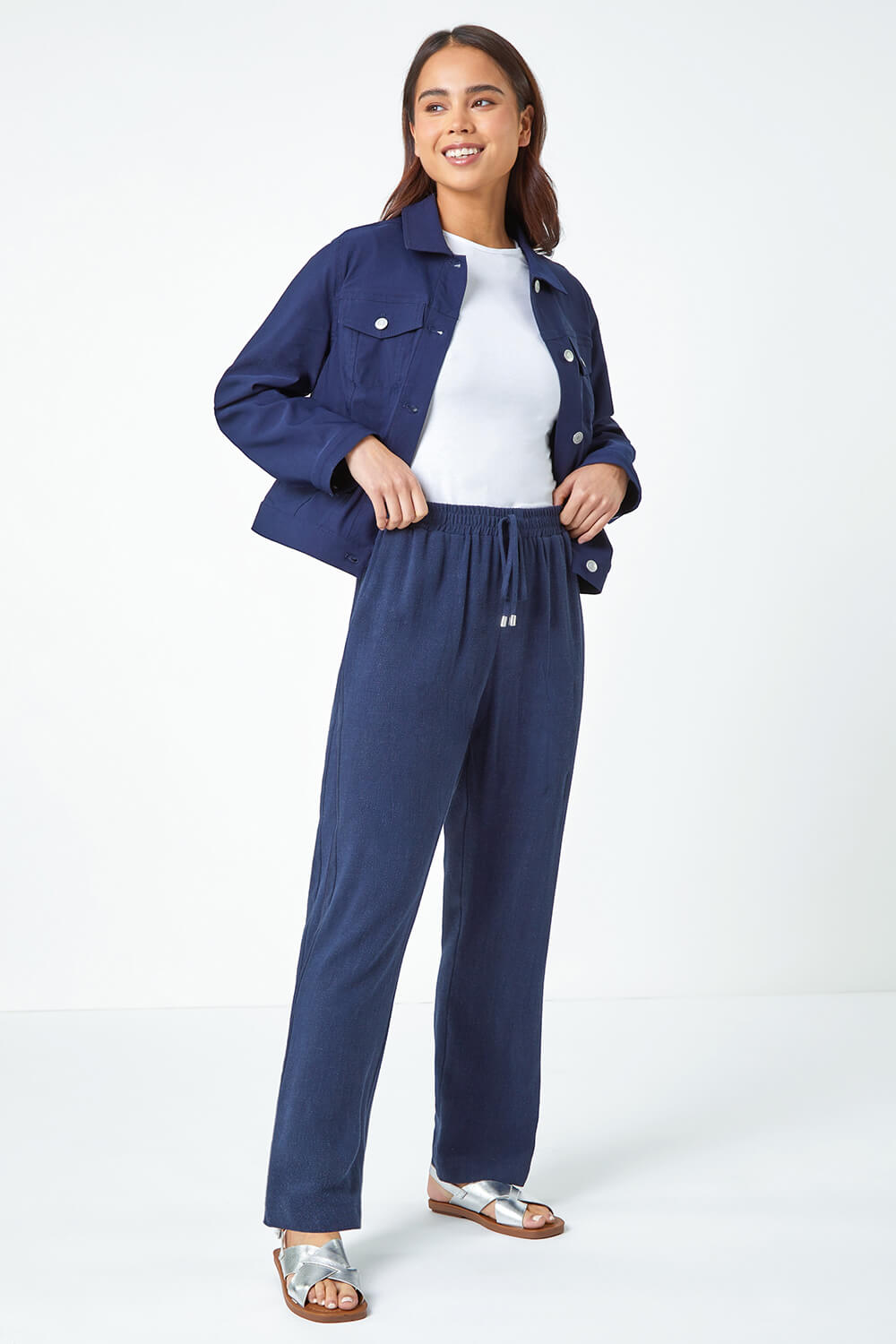 Petite Linen Mix Trousers