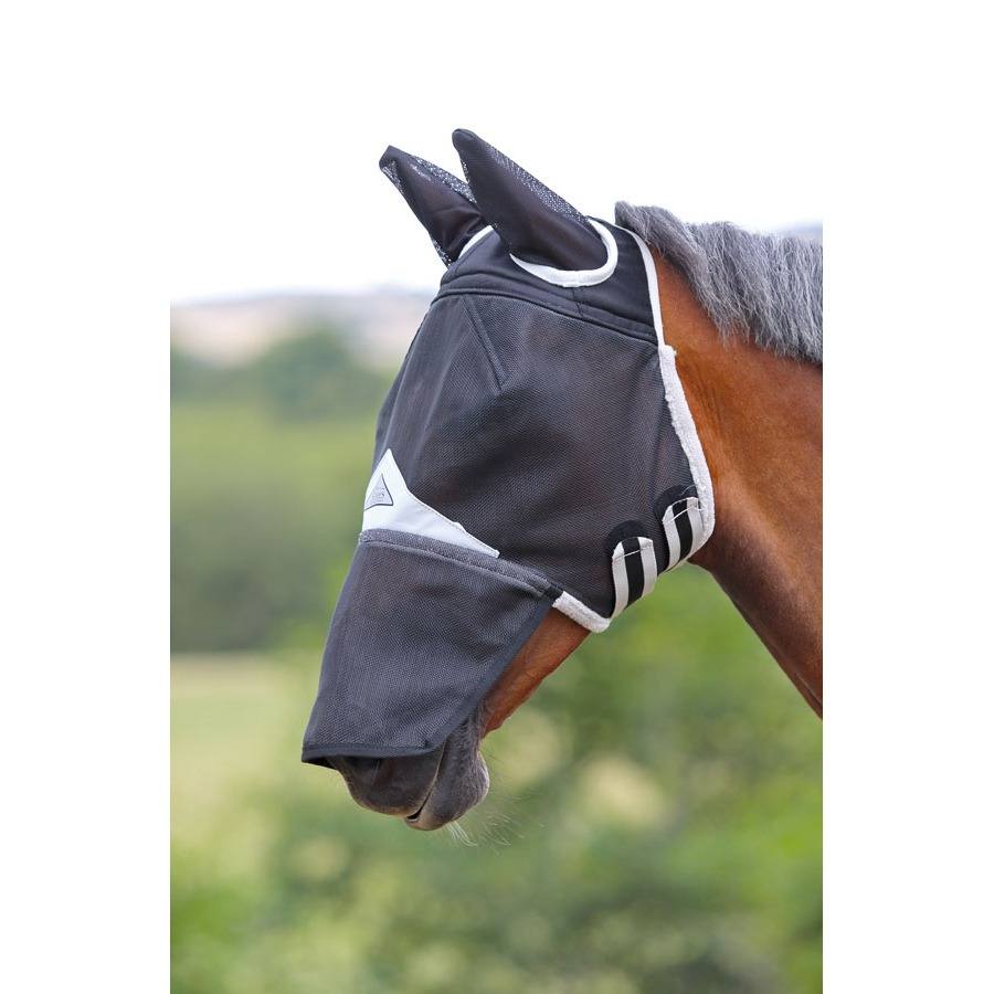 Shires Equestrian Fly Masks | Shires Field Durable Fly Mask with Ears and Nose Size Full