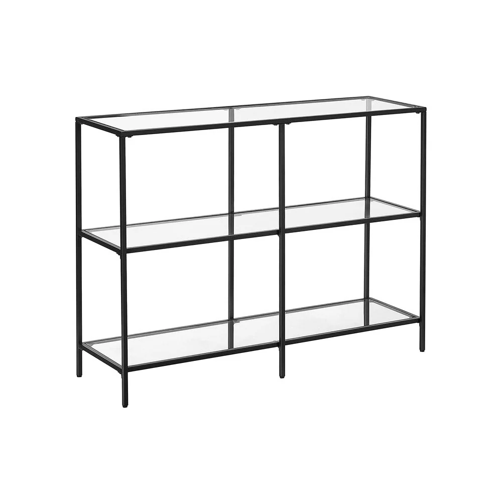VASAGLE 3 Shelves Hallway Table Pearl White And Slate Grey, Black
